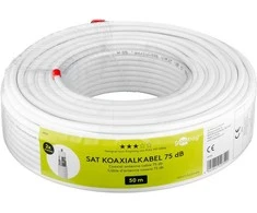 Viela Goobay 75 dB bendraašis keturkampis antenos kabelis, selekcija 2x, CCS, 50 m
