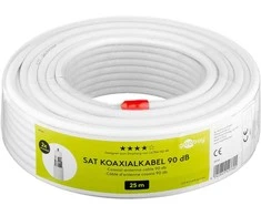 Wentronic Viela Goobay 90 dB bendraašio keturkampio antenos kabelis, 2 x patikra, CCS, 25 m