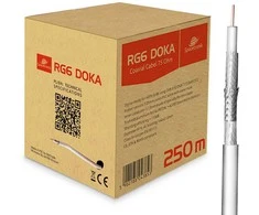 Kabelis RG6 Spacetronik DOKA 4K 113 CU Trishield 250