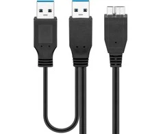 USB 3.0 x2 laidas – „micro-B“, skirtas „Goobay“ 0,3 m diskams