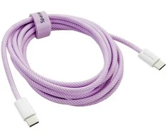 Kabelis USB-C PD100/240W Spacetronik 3m violetinė