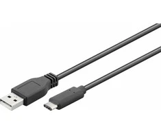 USB-C - USB-A 2.0 kabelis, juodas, 0,5 m, Goobay