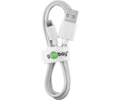 Goobay Kabelis USB-C - USB tipo A 2.0 Apvalus Baltas 3m