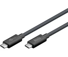 Goobay USB C – USB4 2.0 PD laidas – juodas – 1.2 m