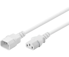 IEC C13 - C14 maitinimo kabelis Goobay balta 1m