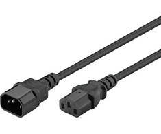 IEC C13 - C14 Goobay maitinimo kabelis juodas 3,5m
