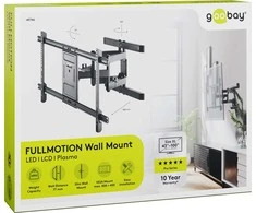„Goobay“ sieninis laikiklis | Televizoriaus sieninis laikiklis „Pro FULLMOTION“, XL | 43–100 " | Maksimalus svoris (talpa) 60 kg | Juodas