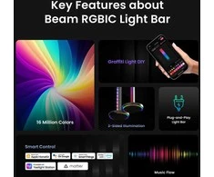 „Yeelight Beam RGBIC“ šviesos juostos dvigubas paketas | 12 W
