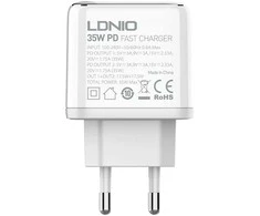 Ldnio Įkroviklis 2x USB-C 35W USB-C Lightning laidas
