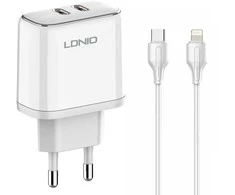 Ldnio Įkroviklis 2x USB-C 35W USB-C Lightning laidas