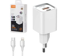 Ldnio 30 W PD QC3.0 USB įkroviklis, USB-C, „Lightning“ laidas