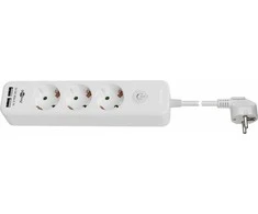 „Goobay“ | 41264 3 krypčių maitinimo lizdas su jungikliu ir USB | Lizdų kiekis: 3