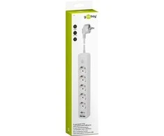 Goobay | 5 krypčių maitinimo juosta su jungikliu ir 2 USB jungtys 1,5 m | Lizdų kiekis 5