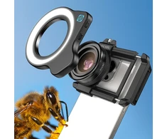 Makro objektyvas 10-20X su LED lempute Apexel ZM100FL26