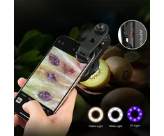 Mikroskopo objektyvas 120x su LED lempute Apexel MS3