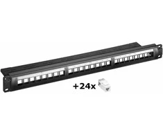 Goobay Keystone skydelis 24 prievadas + 24 CAT 6 UTP suapvalintas