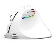„Delux M618 MINI“ vertikali pelė, balta, belaidė