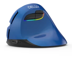 „Delux M618 MINI“ vertikali mėlynos spalvos belaidė pelė.