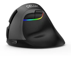 Vertikali pelė Delux M618 MINI pilka, belaidė