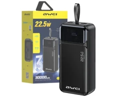 Powerbank 30000mAh 22,5W AWEI PA-103 juodas