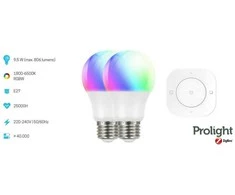 Qnect Išmanioji WiFi Prolight 2xE27 RGB RC lemputė