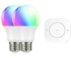 Qnect Išmanioji WiFi Prolight 2xE27 RGB RC lemputė