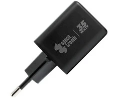 Spacetronik 2in1 USB-C USB PD greitasis įkroviklis 35W 3.6A juodas