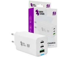 Spacetronik 3in1 USB-C USB PD greitasis įkroviklis 65W 5A baltas