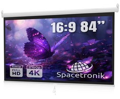 Spacetronik Rankiniu būdu susukamas projektoriaus ekranas 84"16:9 baltas