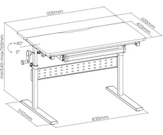 Spacetronik Reguliuojamas vaikiškas stalas XD SPE-X102WL 90x60 90