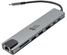 Spacetronik SPU-M22 USB-C 3.1 gen1 8 in 1 šakotuvas HDMI RJ45 PD 87W