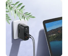 Spacetronik Įkroviklis GaN 65W 2x PD 2x USB-C USB QC EU JK JAV