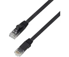 Spacetronik RJ45 CAT 6a U/UTP AWG32 plokščias juodas kabelis 10 m