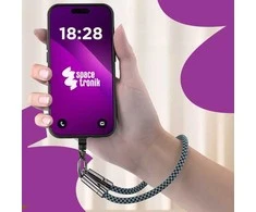 Spacetronik USB-C laidas su virvele PD 240W 30cm BW