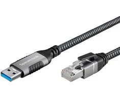 Spacetronik USB-A gigabito tinklo plokštė, 10 m adapterio kabelis
