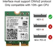 Spacetronik AX211 WiFi 6e BT Intel Dual Band tinklo plokštė