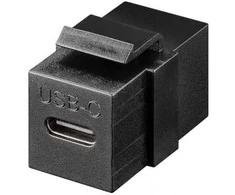 Spacetronik Złącze Keystone przedłużenie kabla USB-C juoda WT