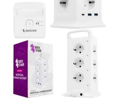 Spacetronik Bokštinis maitinimo blokas 12xAC 2xUSB 1xUSB-C W