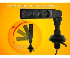 Spacetronik Maitinimo juosta su 3 kintamosios srovės lizdais KADE - šarnyrinis