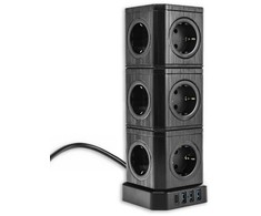 Spacetronik Maitinimo juostos rinkinys 13AC 3USB 1USB-C SPS-CS01B