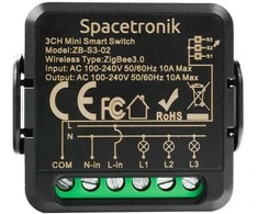 Spacetronik Mini jungiklis ZigBee Tuya 3 elektros jungiklis