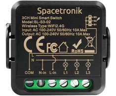 Spacetronik Mini Switch SMART WiFI Tuya 3 elektrinis jungiklis