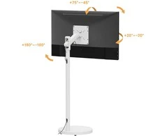Laikiklis Spacetronik Mobilny stojak na monitorius TV SPE-T02W balta SPET02