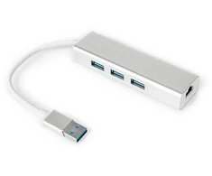 Spacetronik Daugiaportis USB į 3 USB + RJ45 SPU-M06 sidabrinis