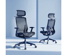 Ergonominė tinklinė biuro kėdė Spacetronik SPC-CLOUD-02, tamsiai mėlyna, 3D porankiai