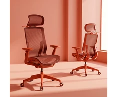 Ergonominė tinklinė biuro kėdė Spacetronik su 3D porankiais, raudona