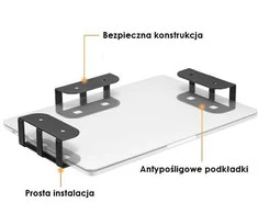Spacetronik Nešiojamo kompiuterio laikiklis po stalu. planšetinis kompiuteris SPB-004B