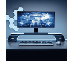 Laikiklis Spacetronik Garso kolonėlių padėklas po monitoriumi SPP142 700