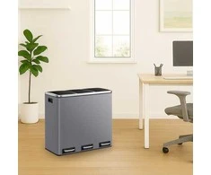 Spacetronik Šiukšliadėžė metalowy 3x18L pilka 54L