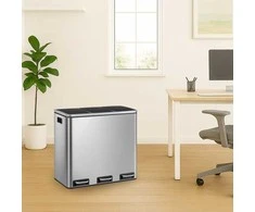 Spacetronik Šiukšliadėžė metalowy 3x18L sidabrinė 54L